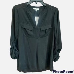 New Notations Black Long Sleeve Blouse Size Small
